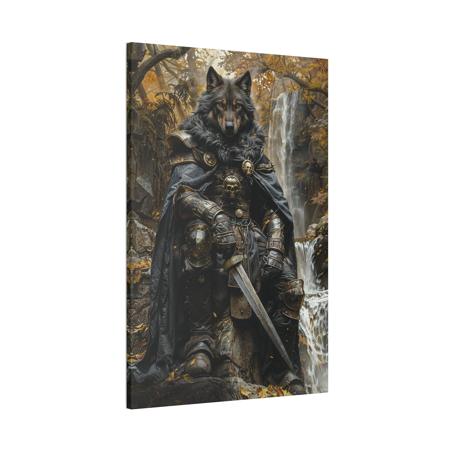 "Dark Wolf" Canvas Stretched, 0.75" - Print