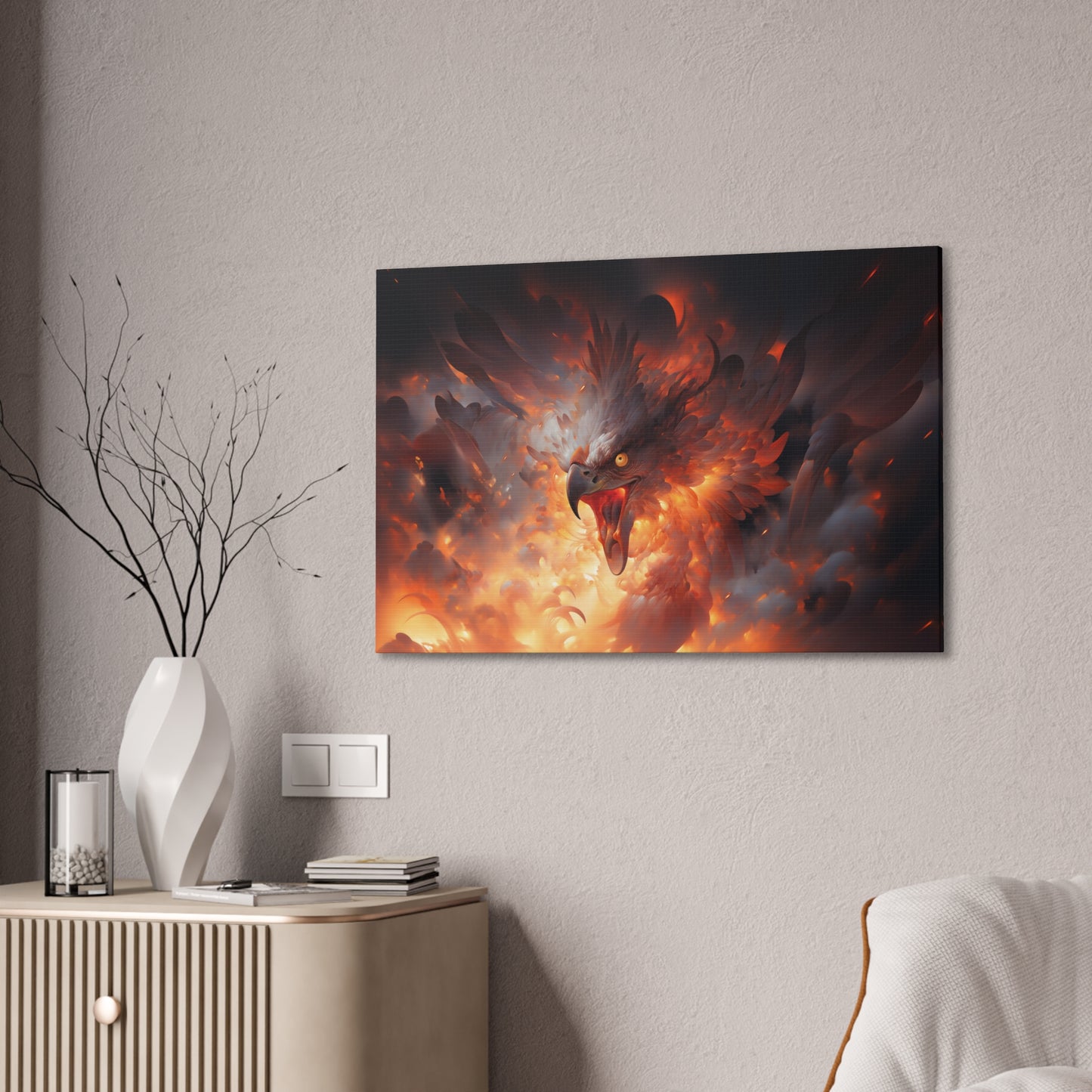 "Phoenix Fury"  Canvas Stretched, 0.75" - Print