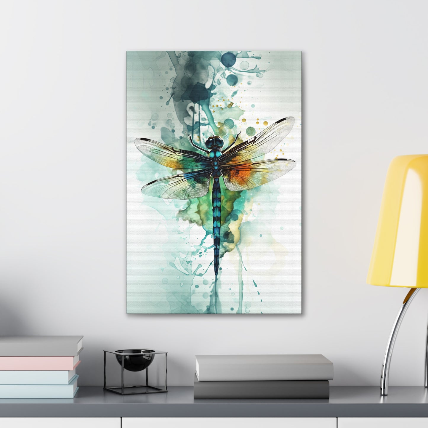 "Aquatic Whisper Dragonfly" Canvas Stretched, 0.75" - Print