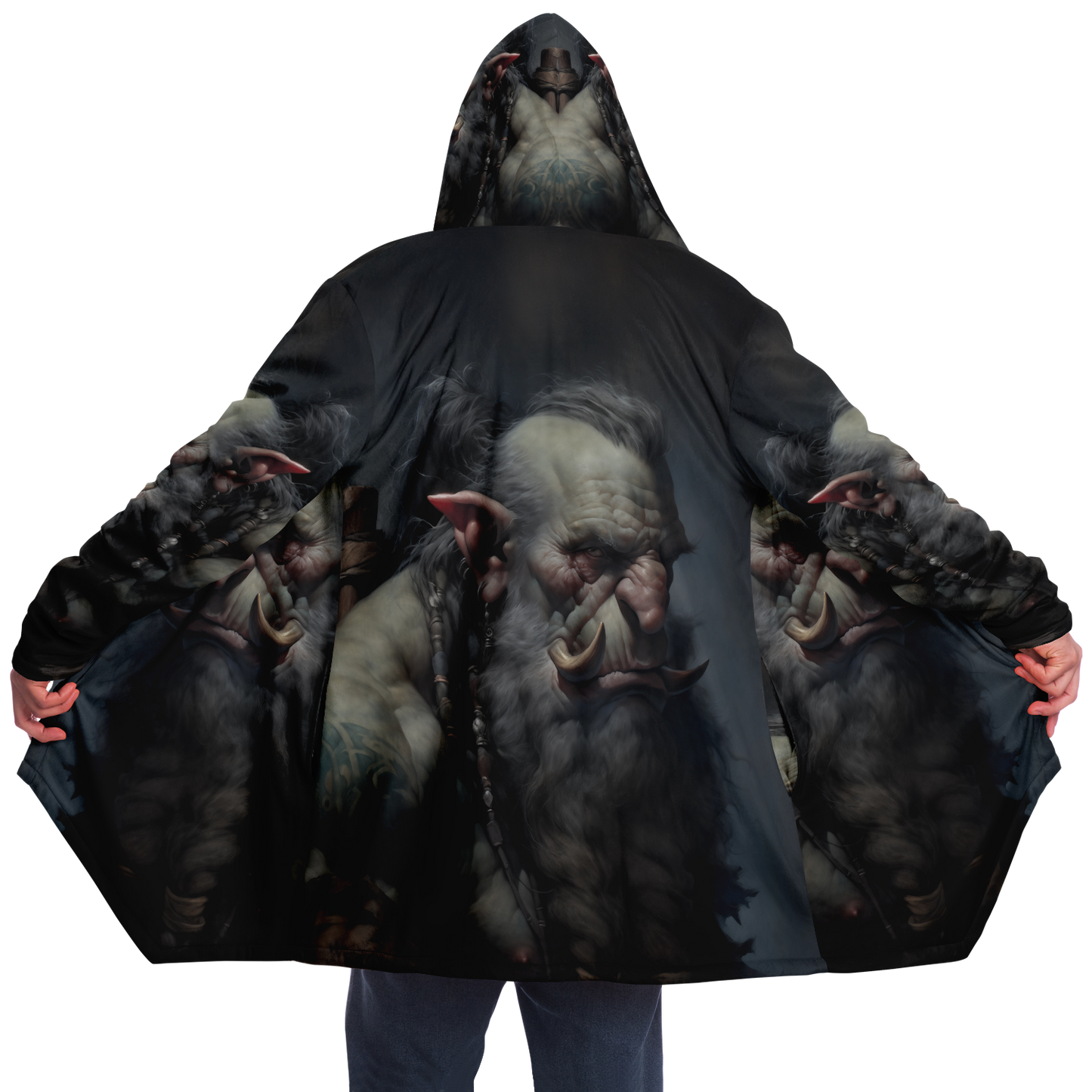 Troll Warrior Portrait Microfleece Cloak