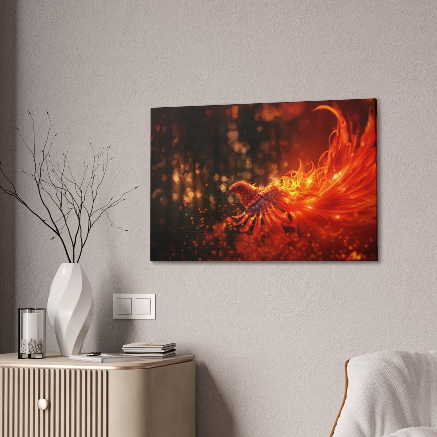 "Blazing Grace Phoenix"  Canvas Stretched, 0.75" - Print