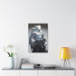 "Black & White Falcon Owl Samurai" Canvas Stretched, 0.75" - Print