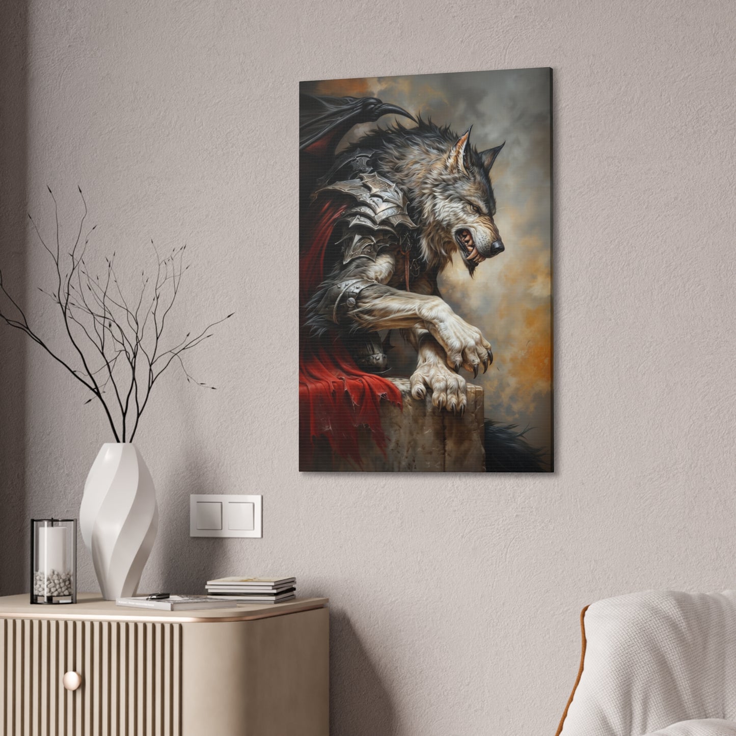 "Dracowolf" Canvas Stretched, 0.75" - Print