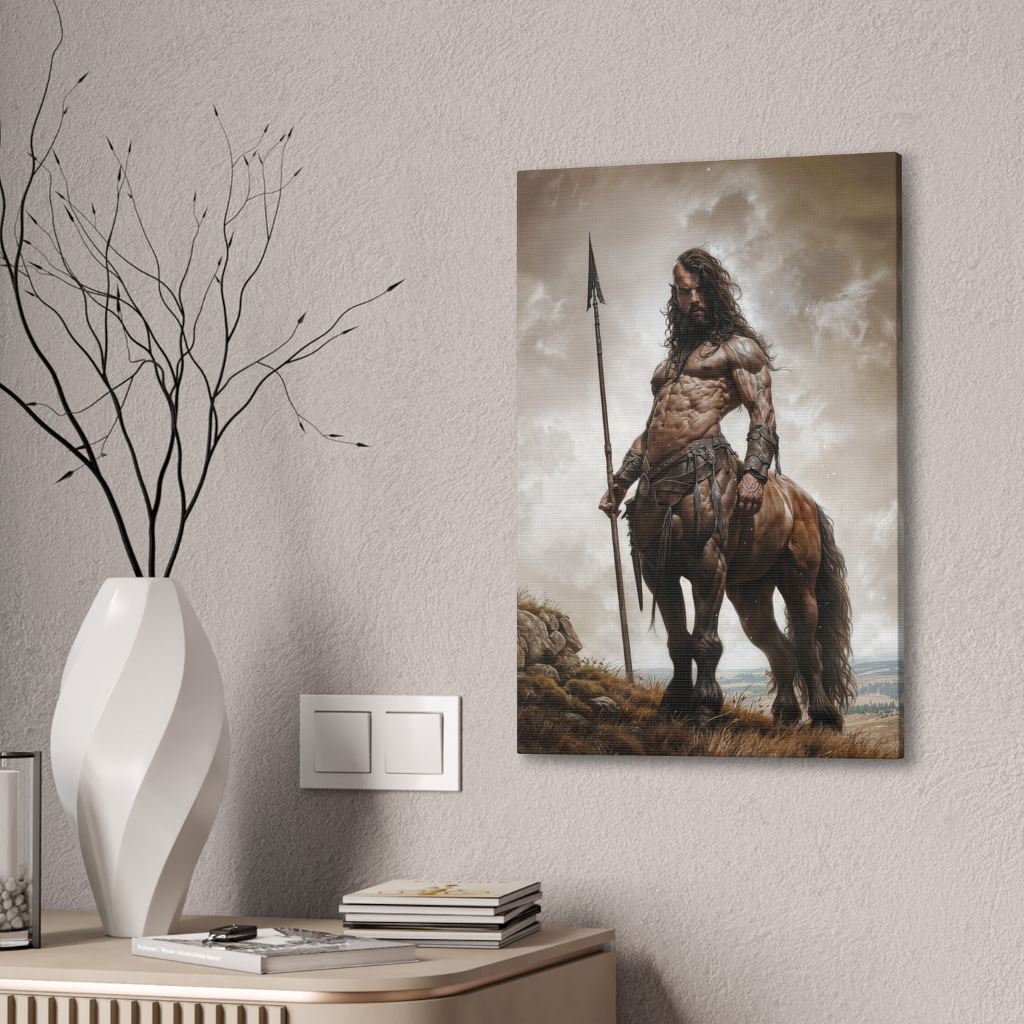 "Centaur Spearman" Canvas Stretched, 0.75" - Print