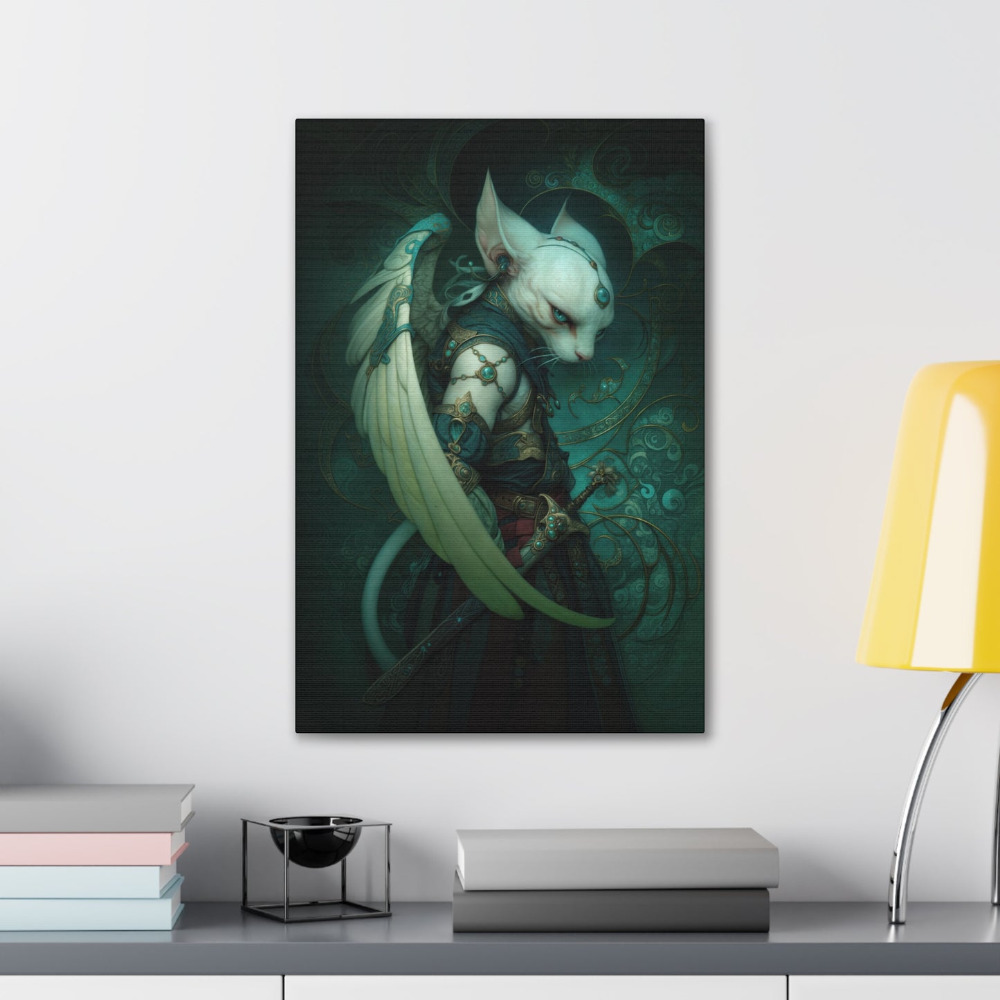 "Feline Protector Of The Veil" Canvas Stretched, 0.75" - Print