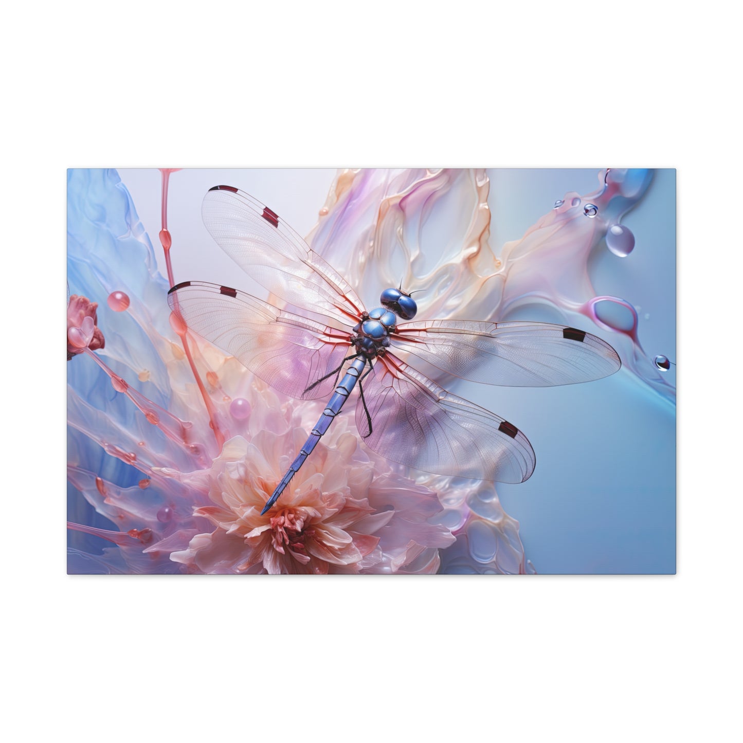 "Indigo Glider Dragonfly"  Canvas Stretched, 0.75" - Print