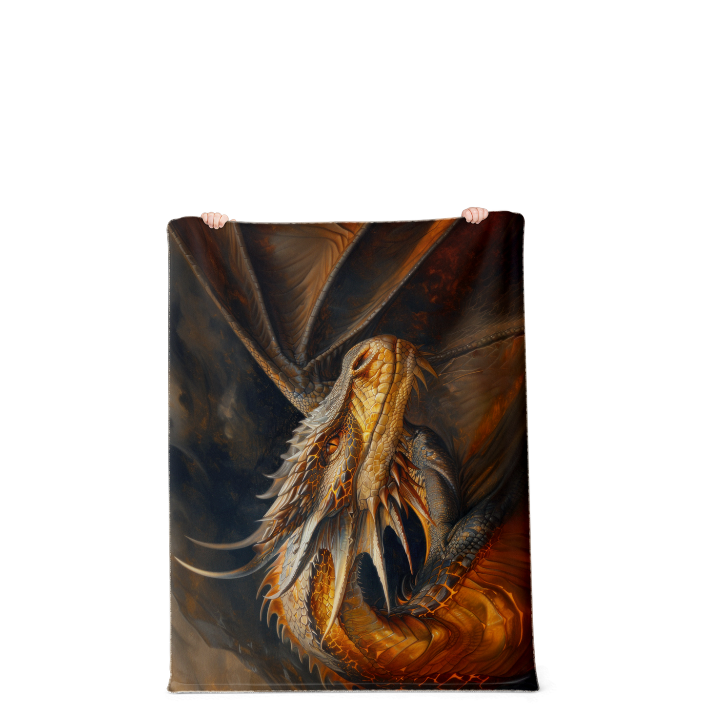 Fireheart - Grandfather Dragon Premium Microfleece Blanket