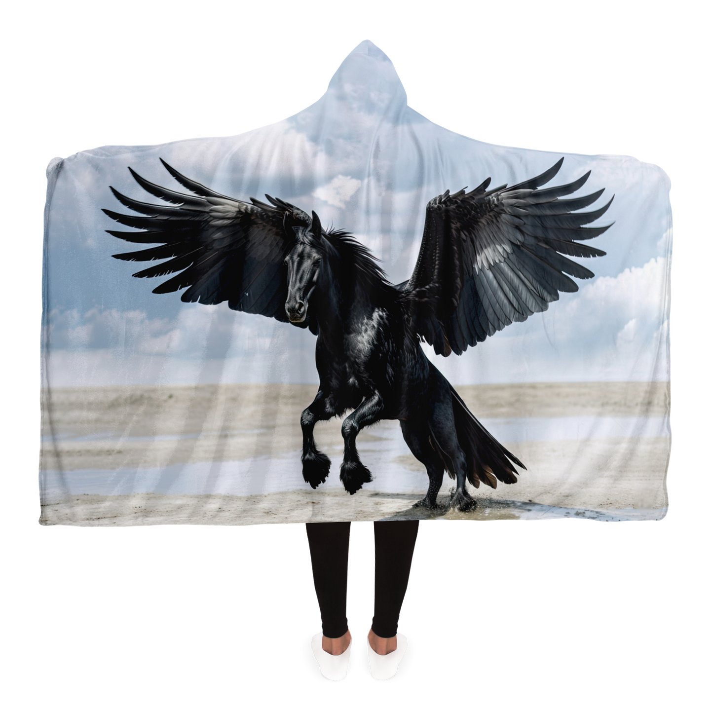 Midnight Pegasus Hooded Blanket