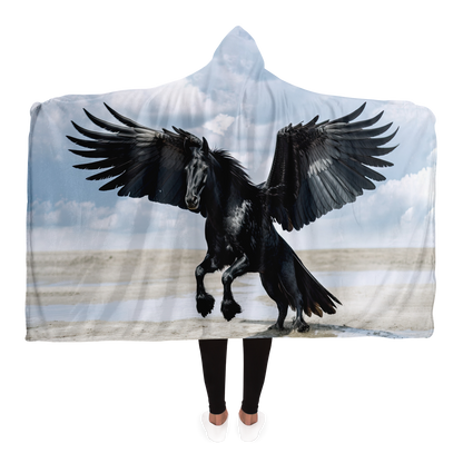 Midnight Pegasus Hooded Blanket