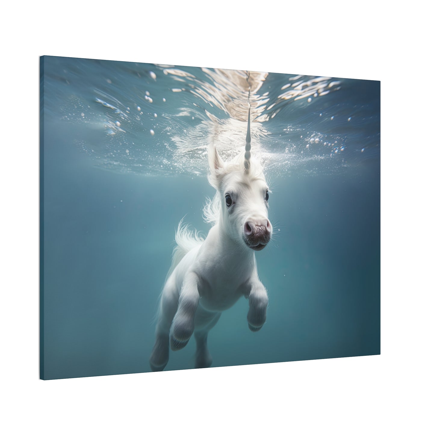 "Unicorns Aquatic Escapade"  Canvas Stretched, 0.75" - Print