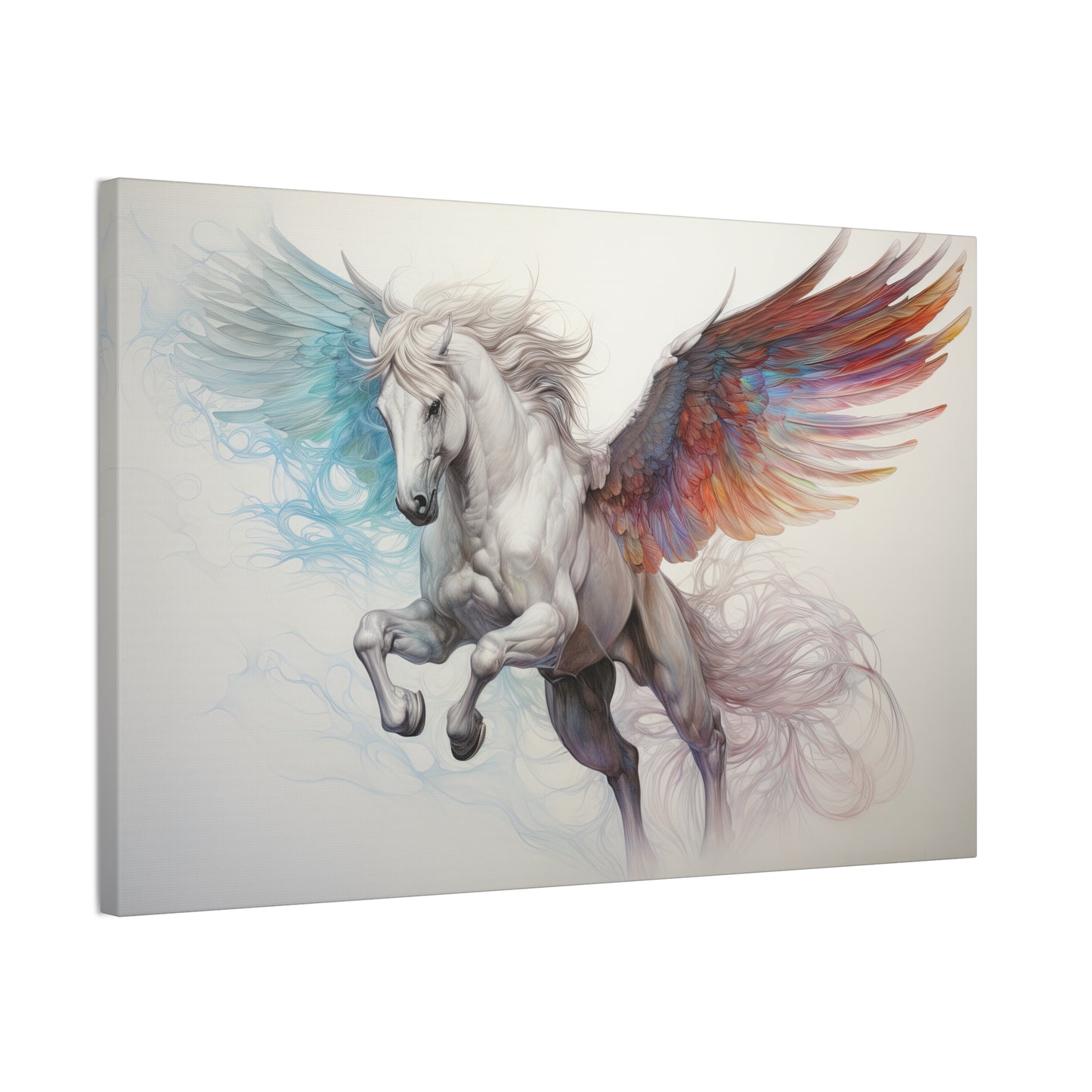 "Aqua Fire Pegasus"  Canvas Stretched, 0.75" - Print