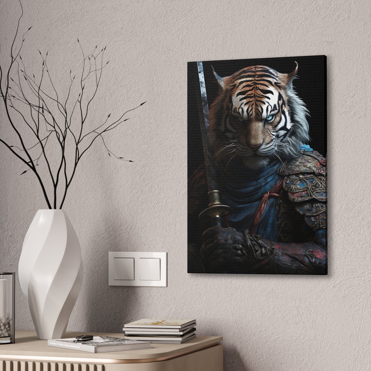 "Tiger Samurai" Canvas Stretched, 0.75" - Print