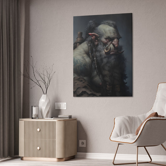 "Troll Warrior Portrait" Canvas Stretched, 0.75" - Print