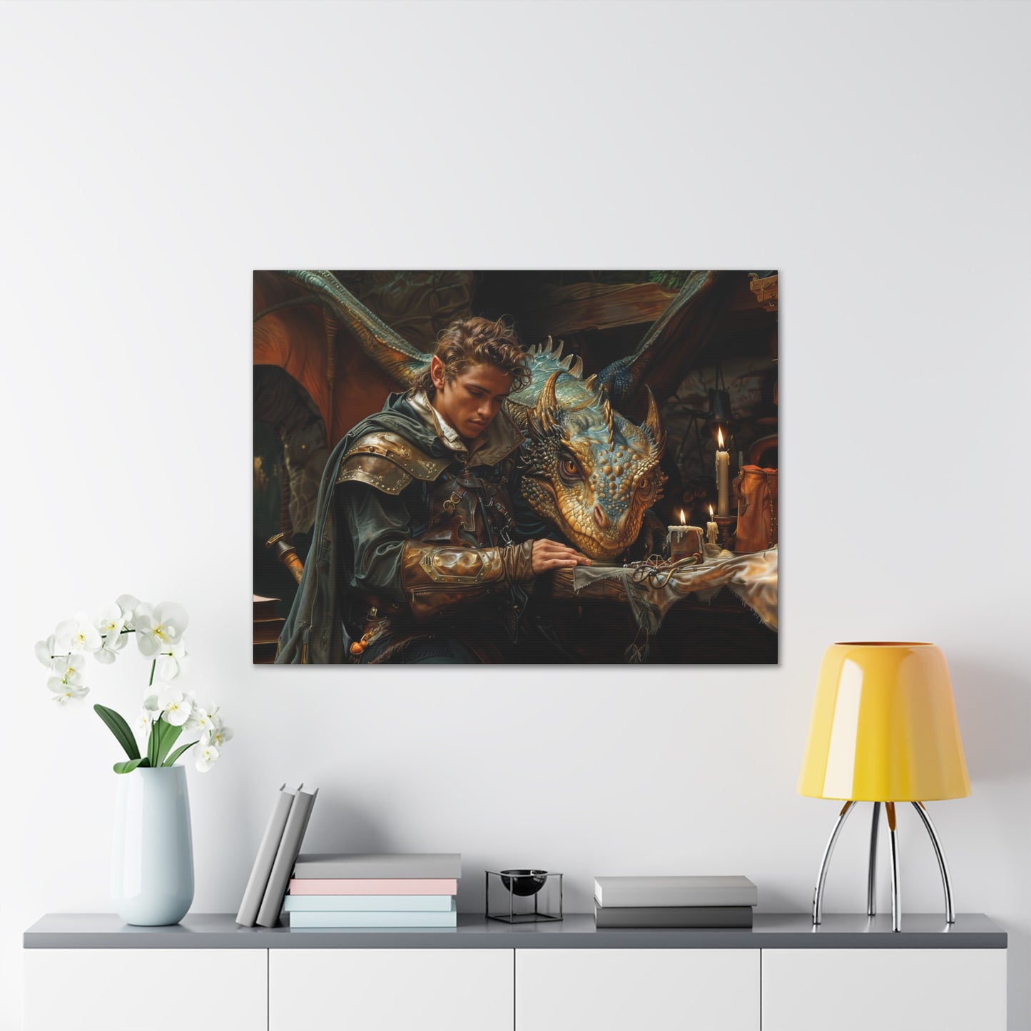 "Candlelit Companions"  Canvas Stretched, 0.75" - Print