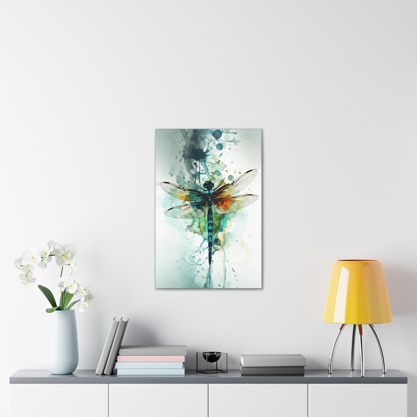 "Aquatic Whisper Dragonfly" Canvas Stretched, 0.75" - Print