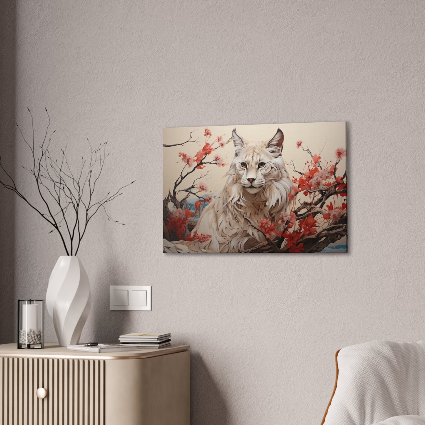 "Scarlet Whiskers Lynx"  Canvas Stretched, 0.75" - Print