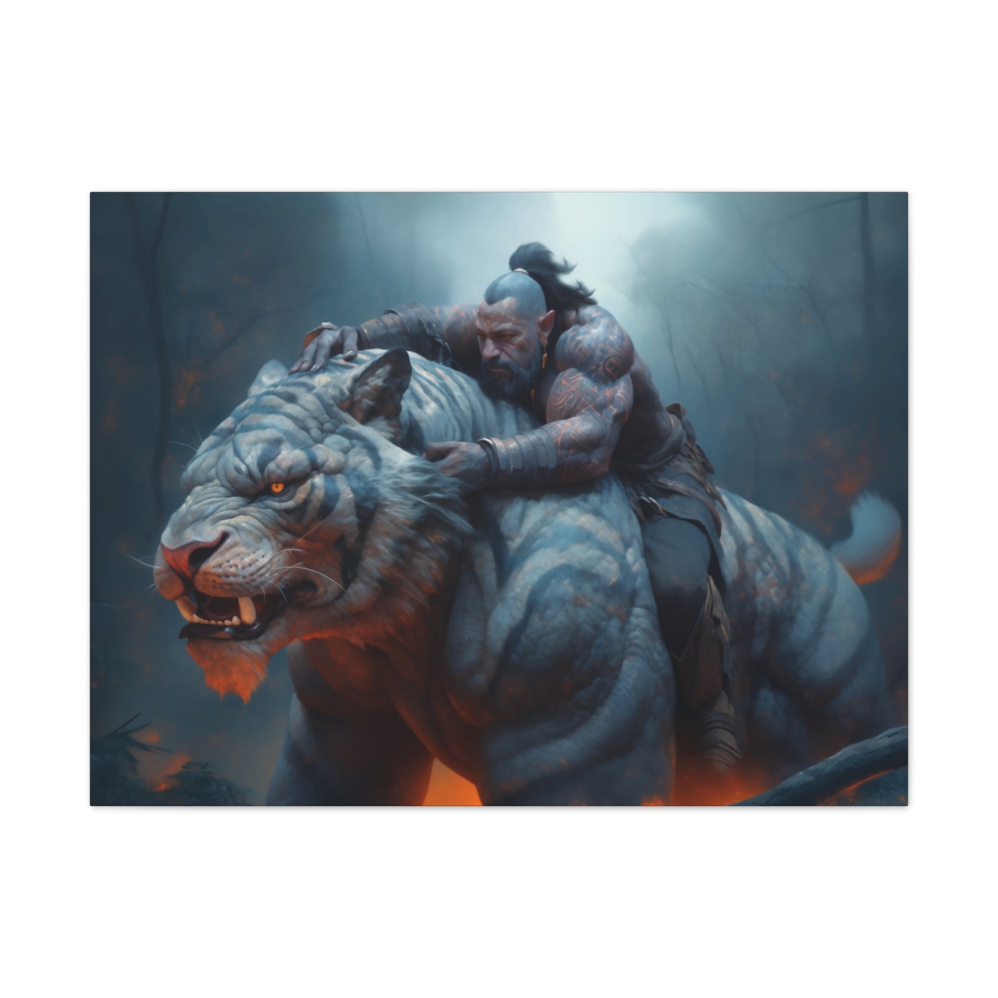 "Tiger Rider"  Canvas Stretched, 0.75" - Print