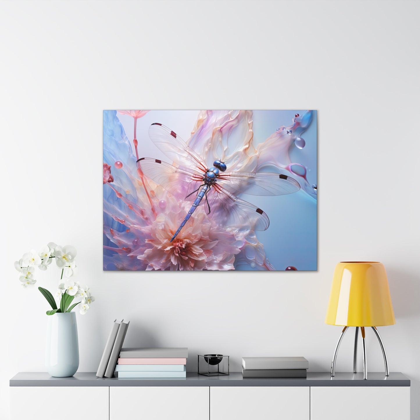 "Indigo Glider Dragonfly"  Canvas Stretched, 0.75" - Print