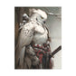 "Red & White Falcon Owl Samurai" Poster - Print