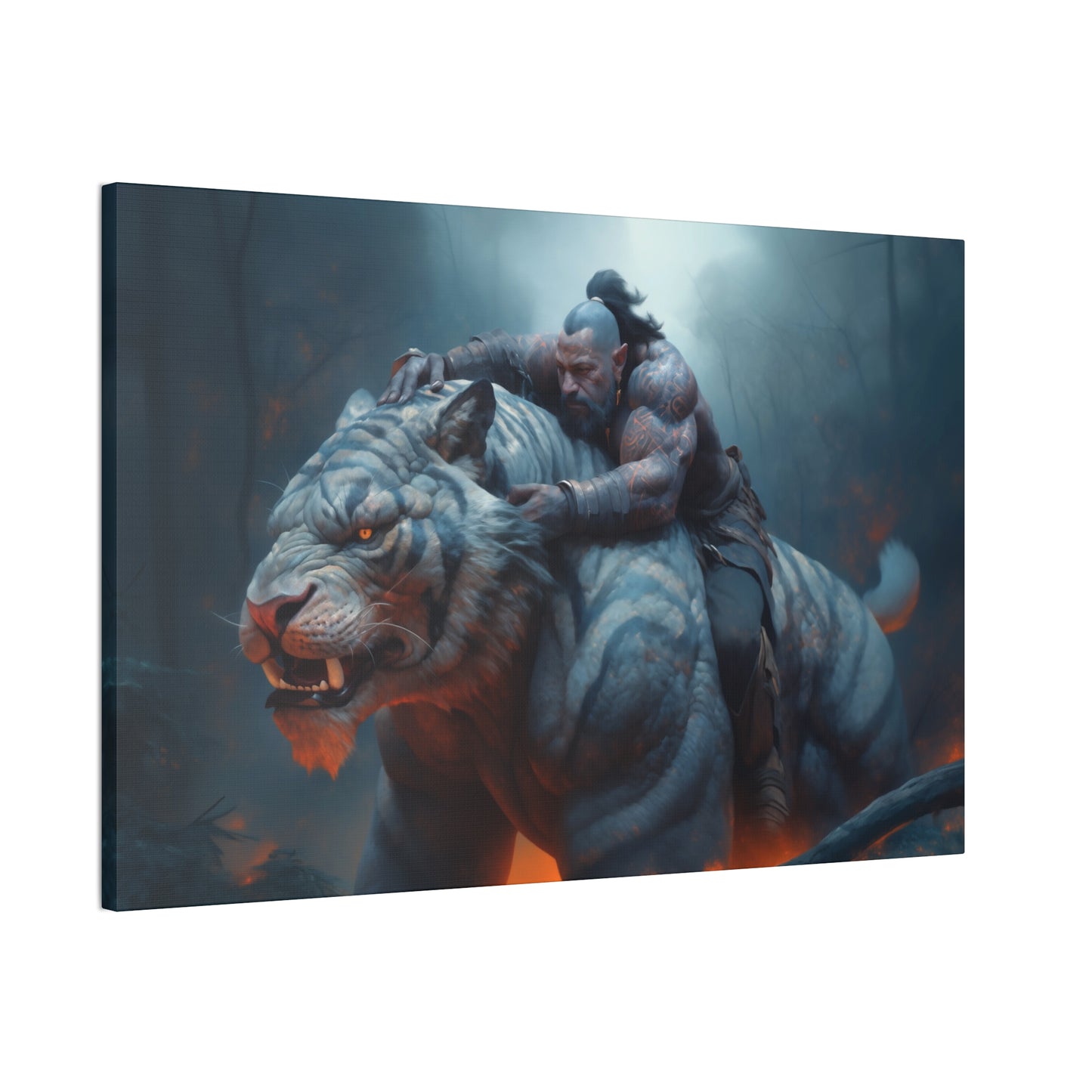 "Tiger Rider"  Canvas Stretched, 0.75" - Print