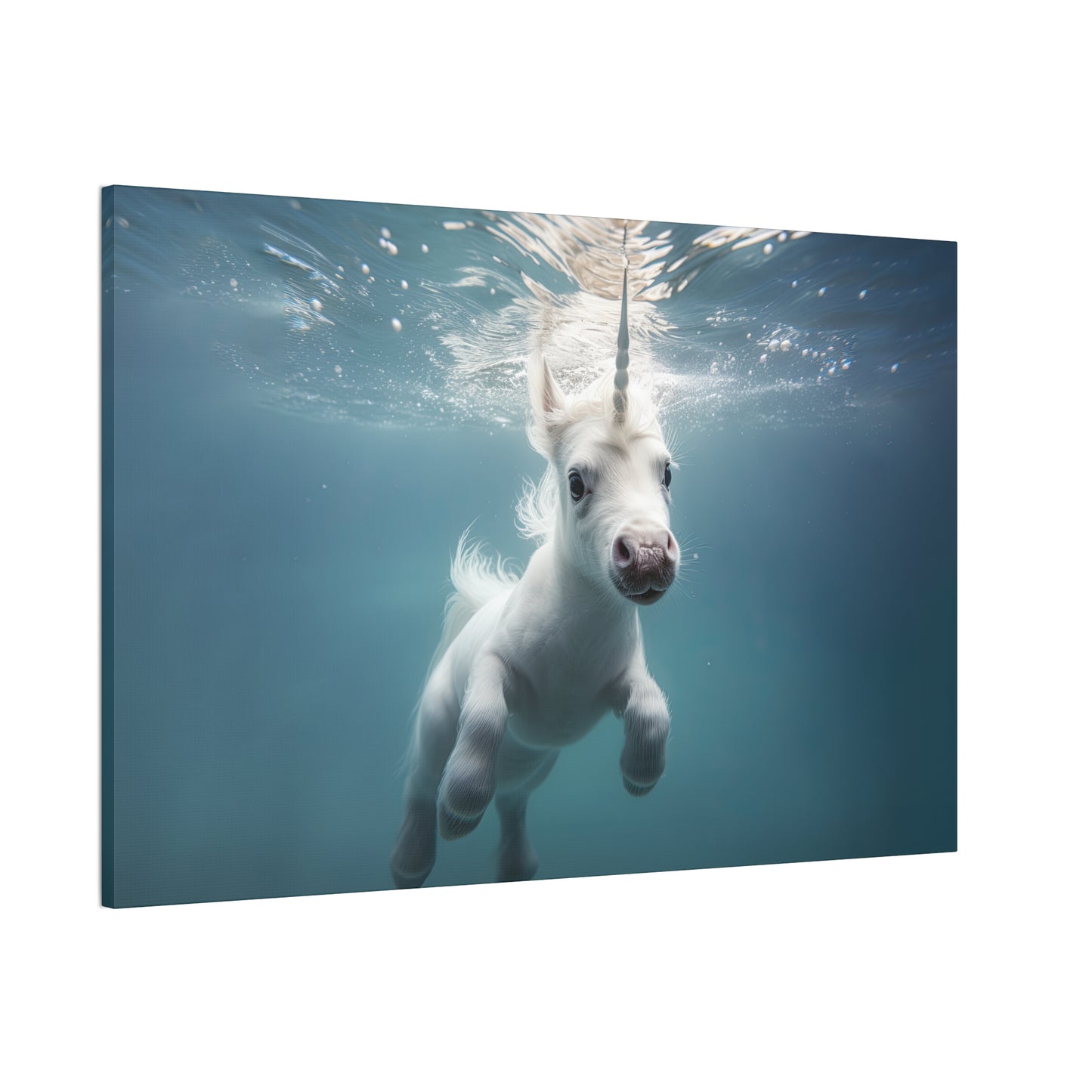 "Unicorns Aquatic Escapade"  Canvas Stretched, 0.75" - Print