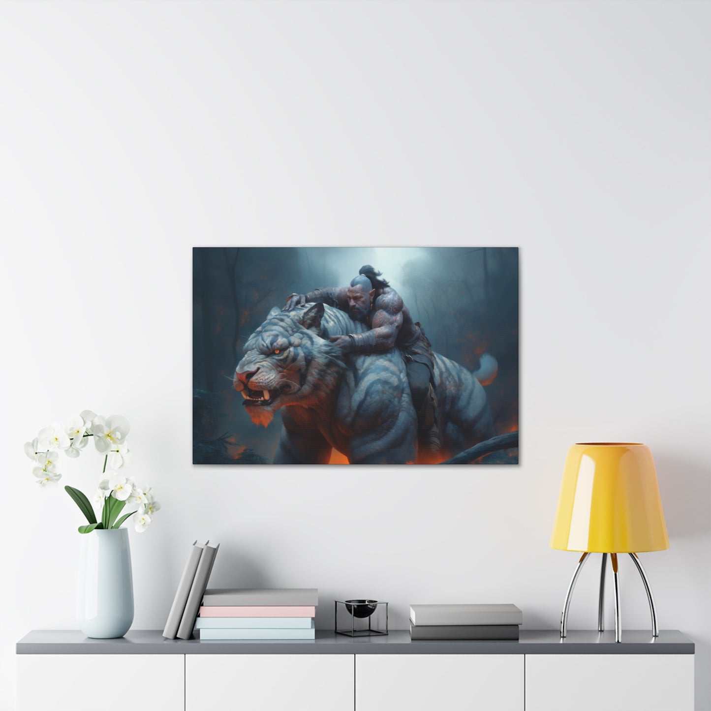 "Tiger Rider"  Canvas Stretched, 0.75" - Print