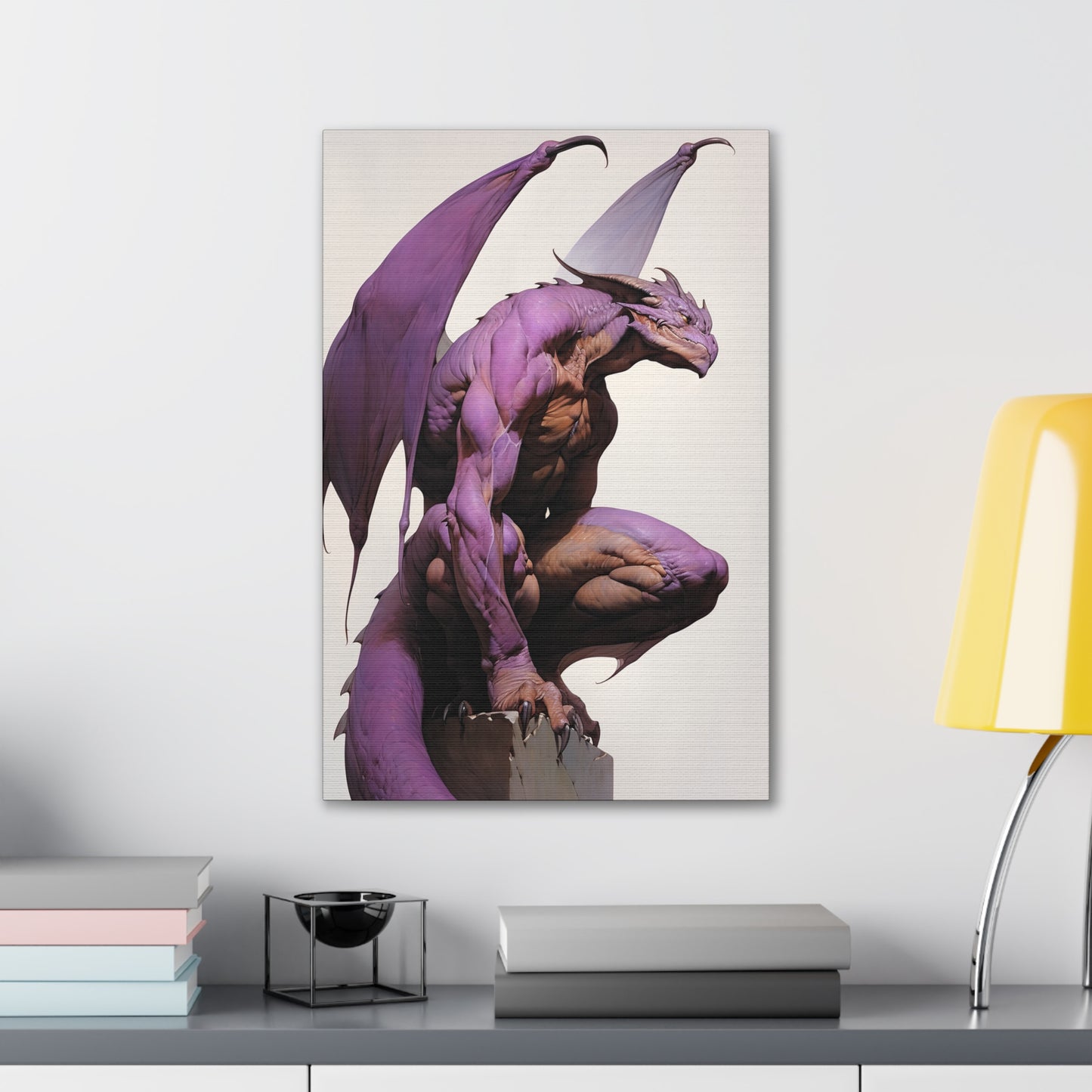 "Zephyrion The Violet Winged Draconian" Canvas Stretched, 0.75" - Print