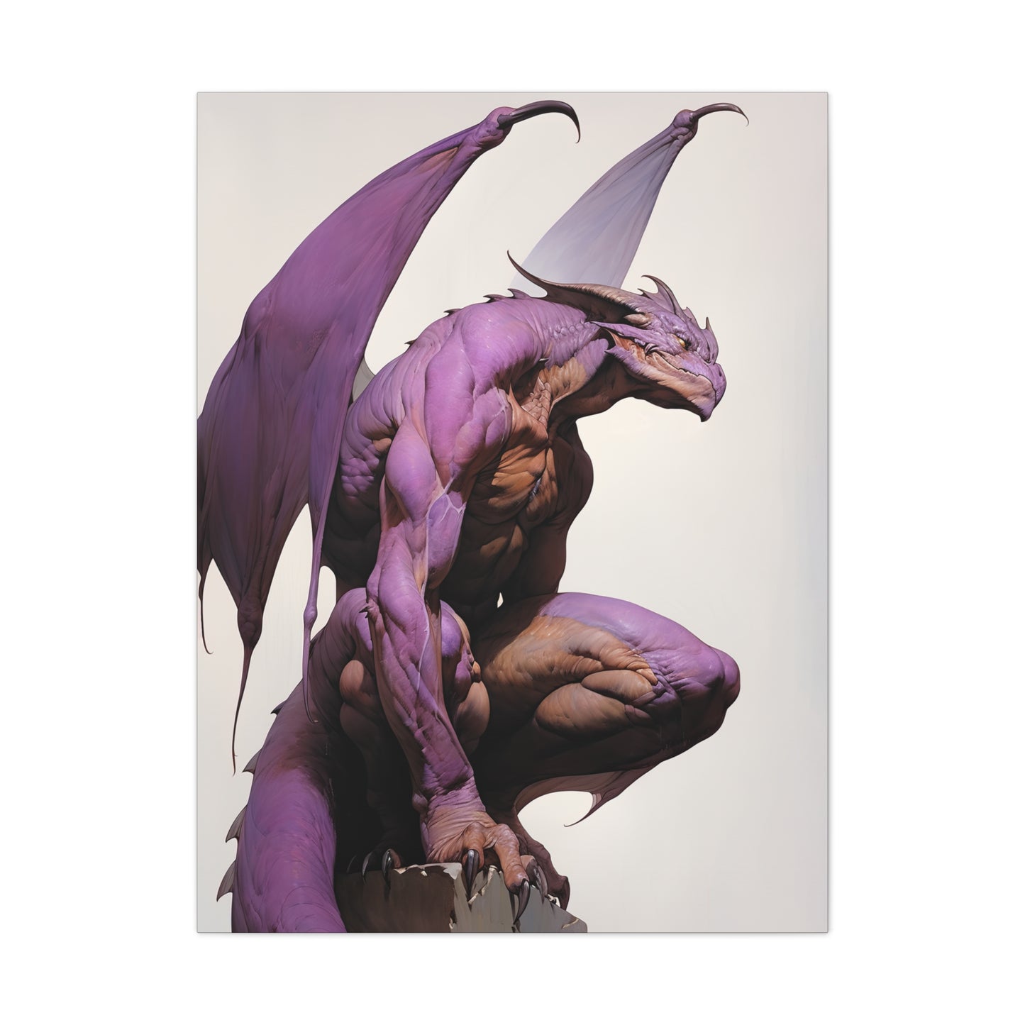 "Zephyrion The Violet Winged Draconian" Canvas Stretched, 0.75" - Print