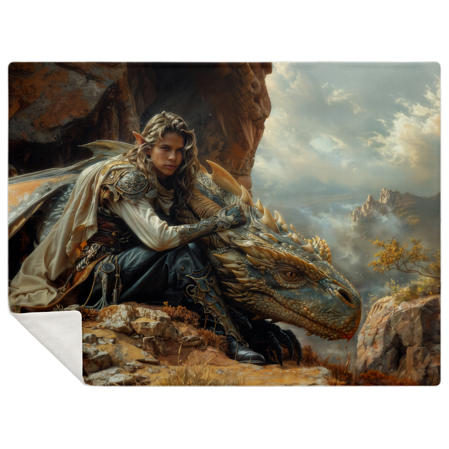 Clifftop Contemplation Premium Microfleece Blanket