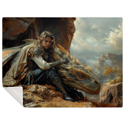 Clifftop Contemplation Premium Microfleece Blanket