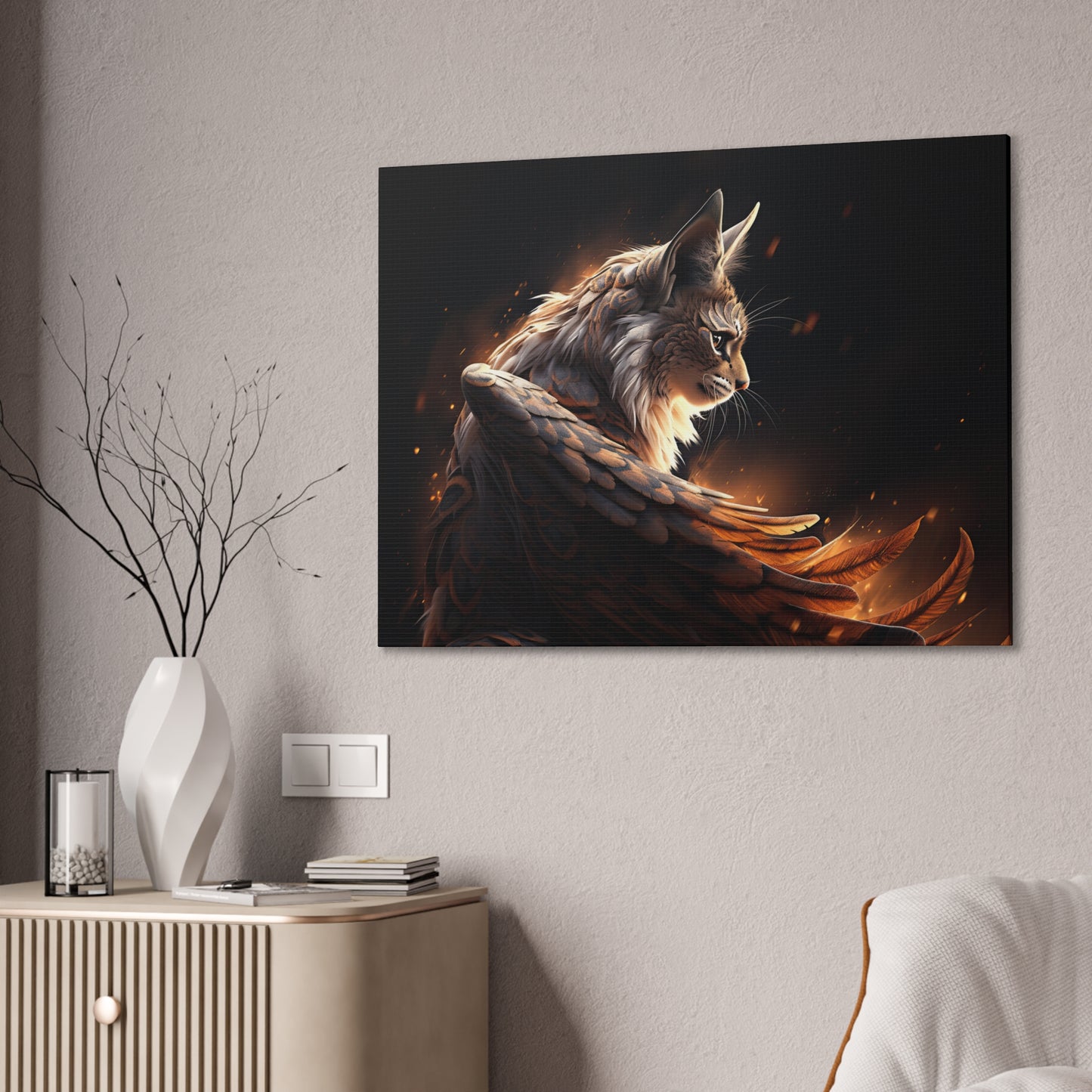 "Wings Of Sparks And Whiskers"  Canvas Stretched, 0.75" - Print