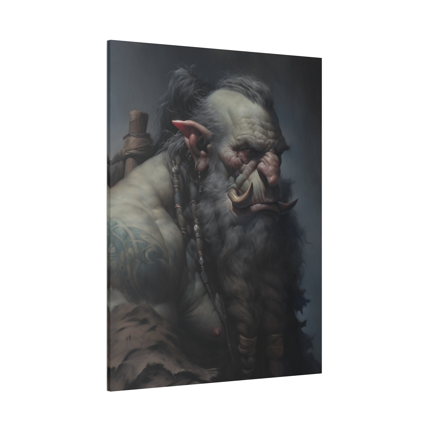 "Troll Warrior Portrait" Canvas Stretched, 0.75" - Print