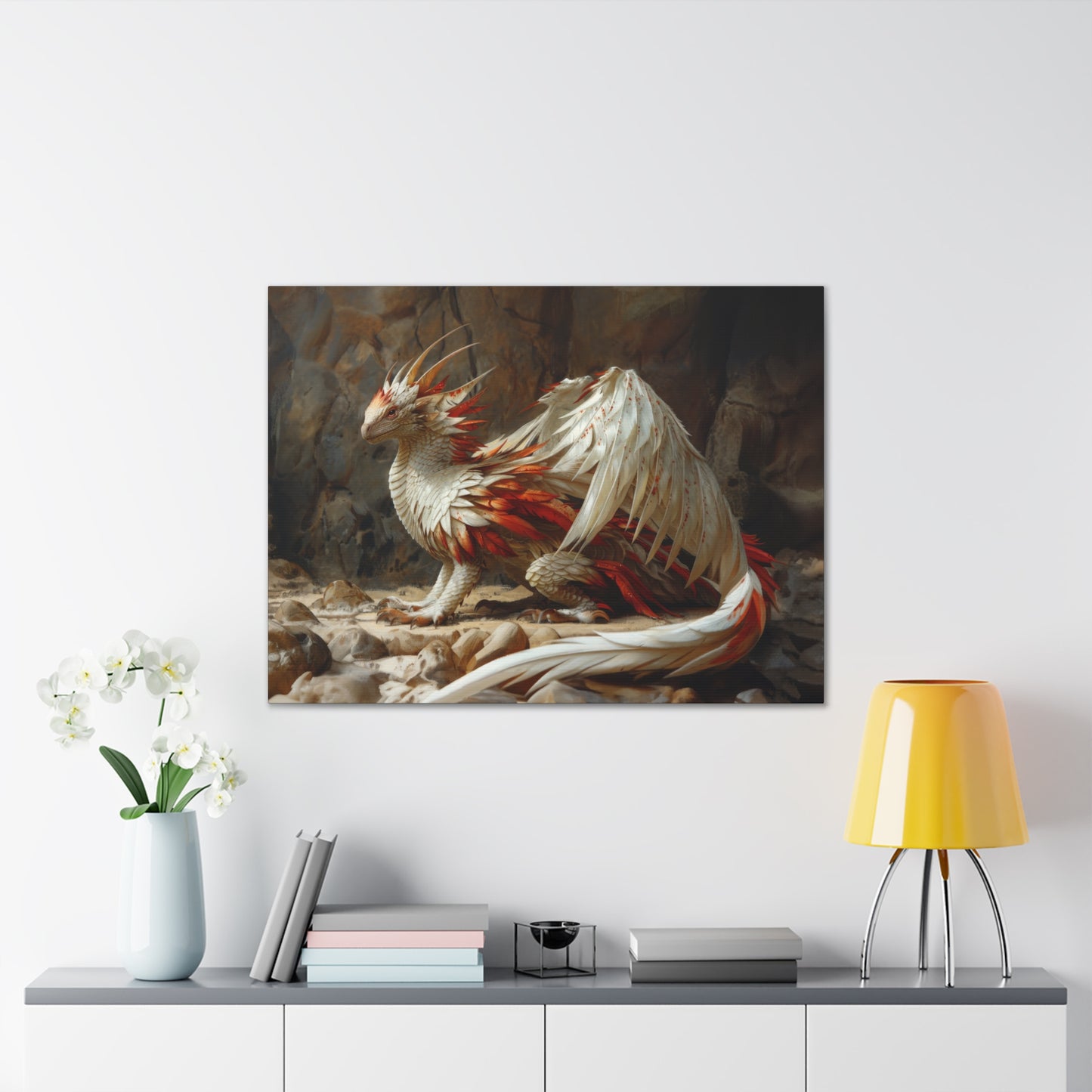 "Snowfire Dragon"  Canvas Stretched, 0.75" - Print