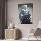 "Black & White Falcon Owl Samurai" Canvas Stretched, 0.75" - Print