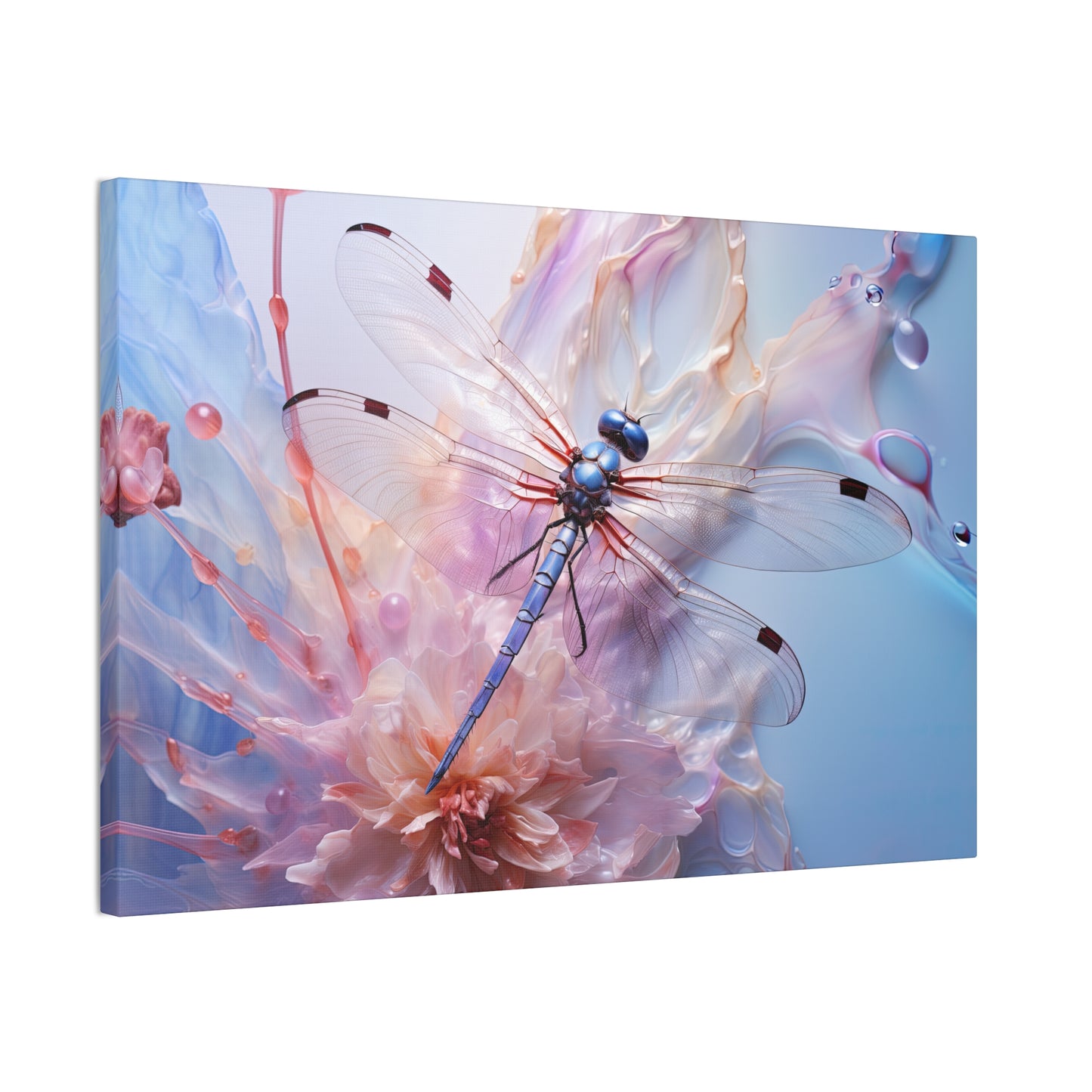 "Indigo Glider Dragonfly"  Canvas Stretched, 0.75" - Print