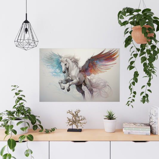 "Aqua Fire Pegasus" Poster - Print