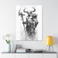 "Minotaur Viking Sketch" Canvas Stretched, 0.75" - Print