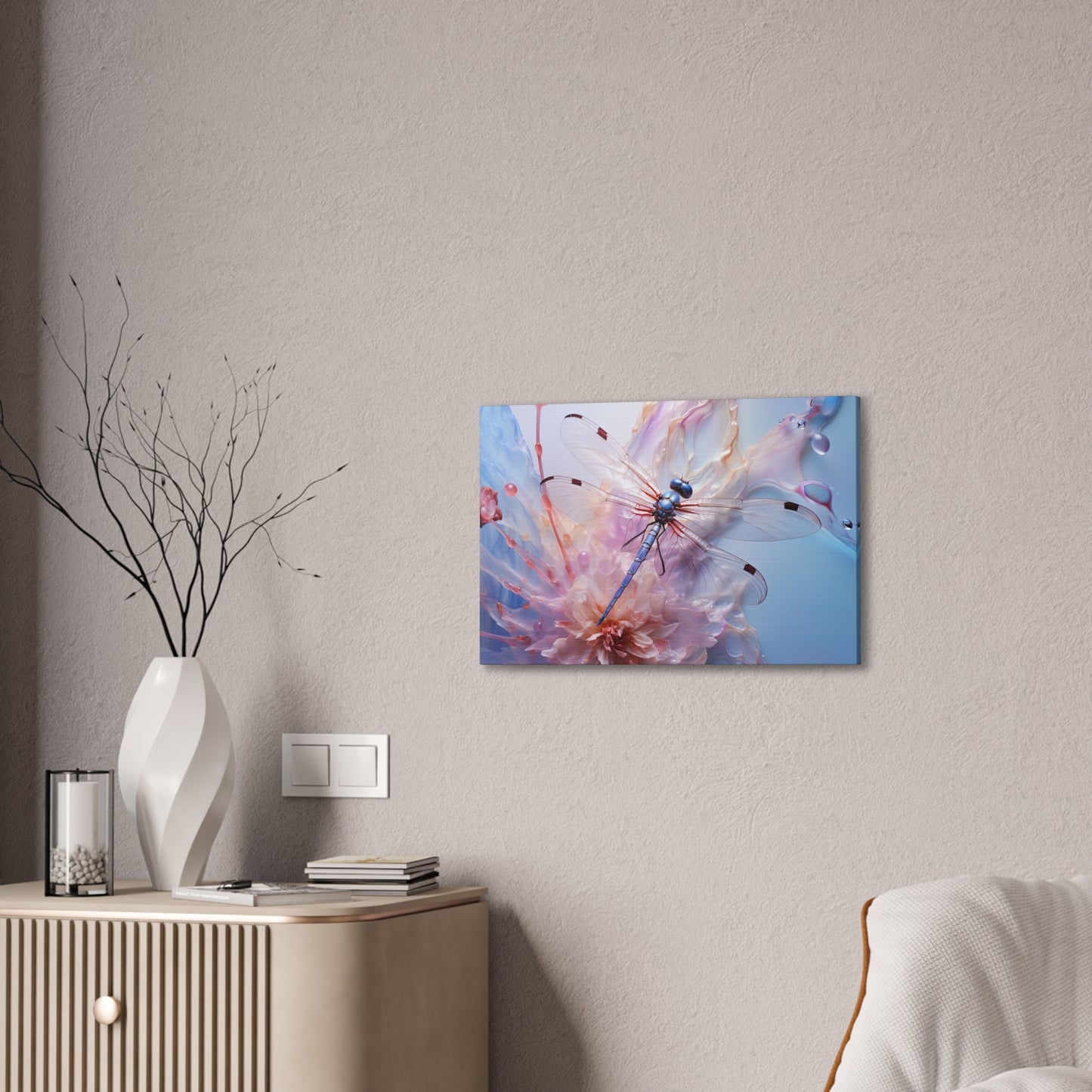 "Indigo Glider Dragonfly"  Canvas Stretched, 0.75" - Print