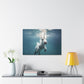 "Unicorns Aquatic Escapade"  Canvas Stretched, 0.75" - Print