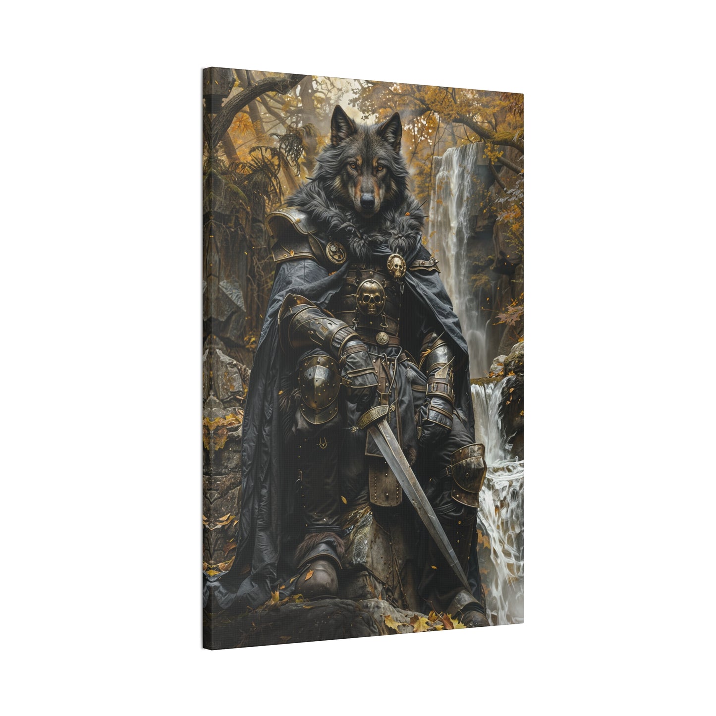 "Dark Wolf" Canvas Stretched, 0.75" - Print