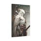 "Red & White Falcon Owl Samurai" Canvas Stretched, 0.75" - Print