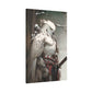 "Red & White Falcon Owl Samurai" Canvas Stretched, 0.75" - Print