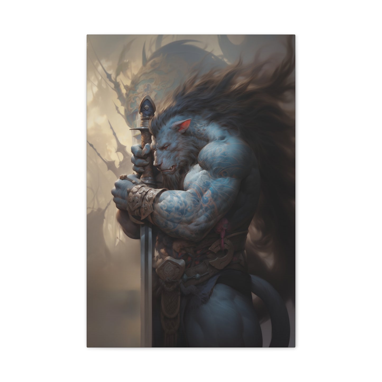 "Werewolf Warrior" Canvas Stretched, 0.75" - Print