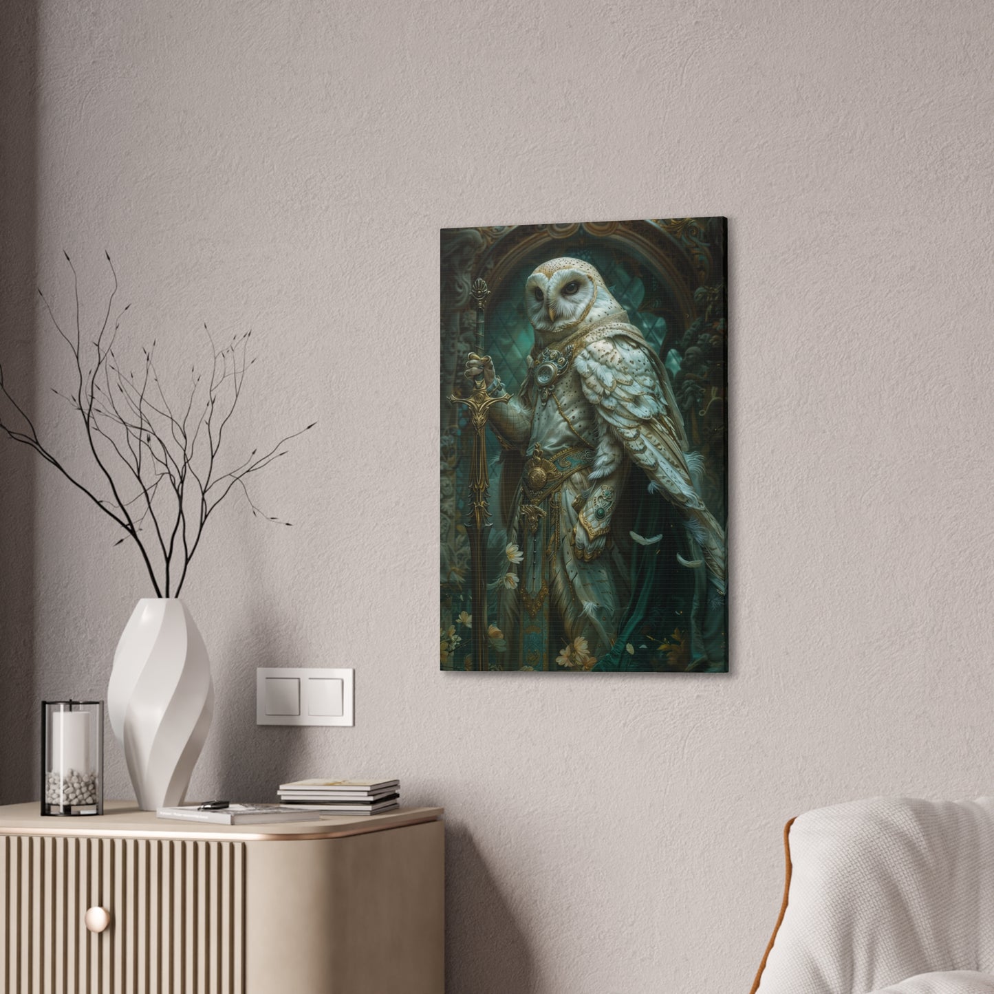 "Whitewing Of The Feathered Dawn" Canvas Stretched, 0.75" - Print