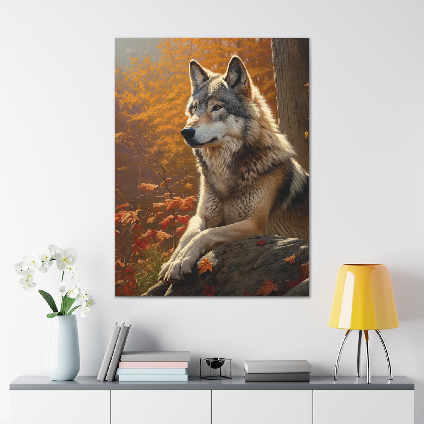 "Watcher Wolf" Canvas Stretched, 0.75" - Print