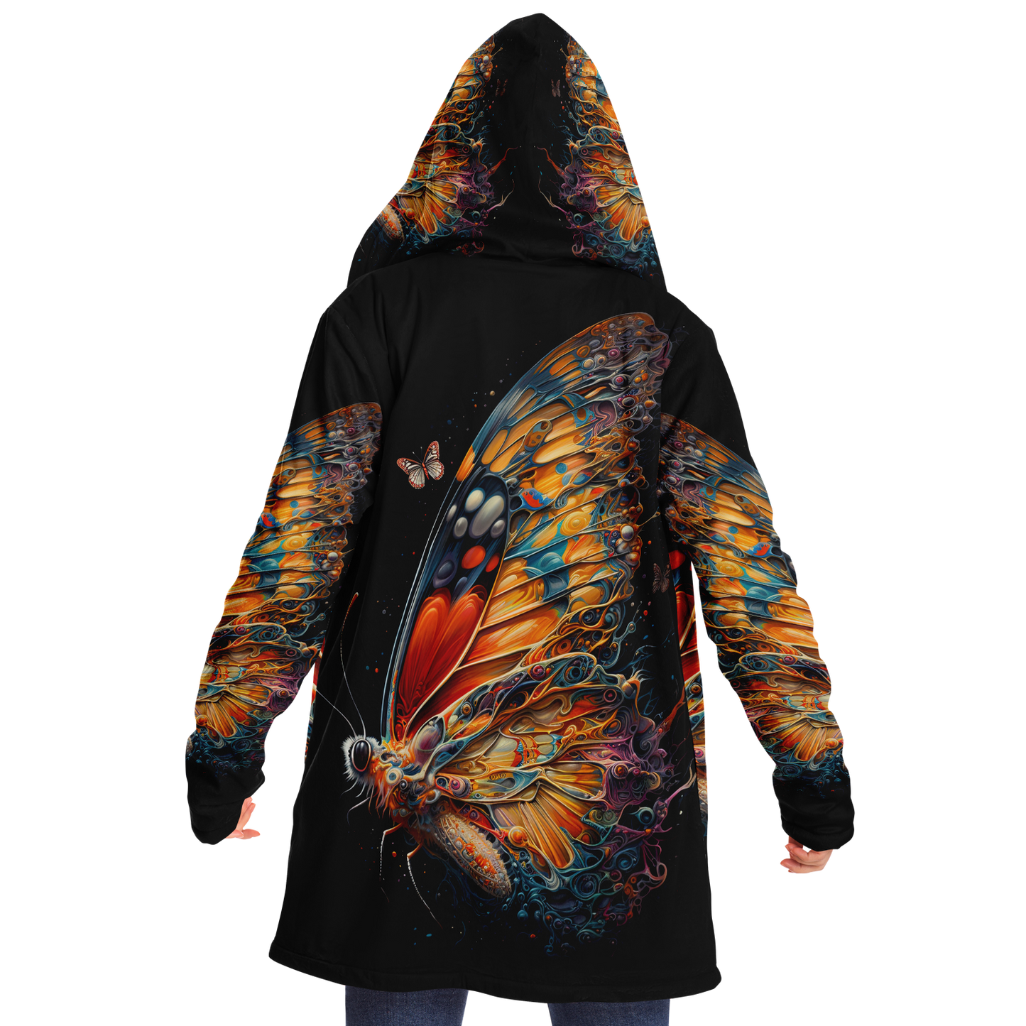 Liquid Mirage Butterfly Microfleece Cloak