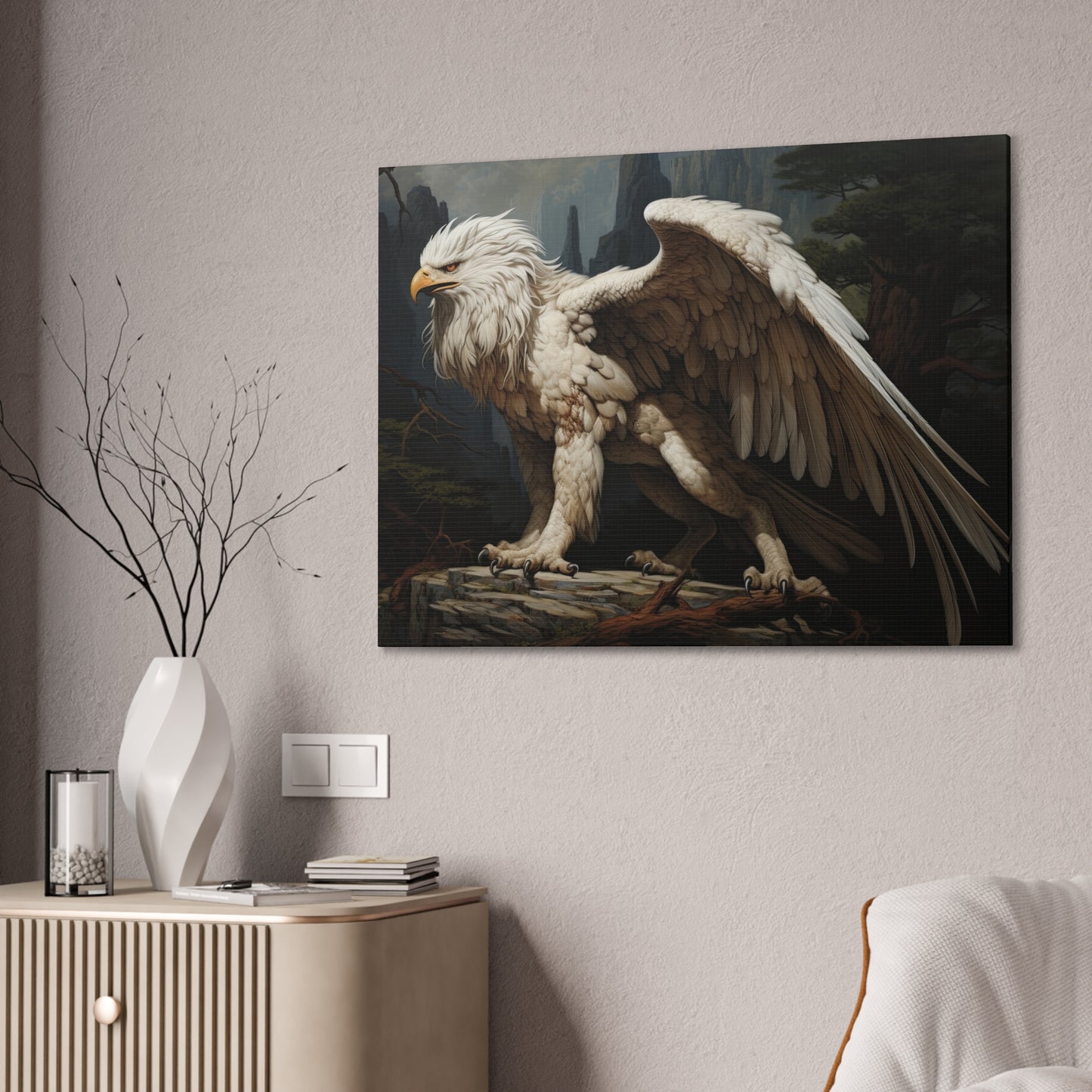 "Forest Sentinel Griffonr"  Canvas Stretched, 0.75" - Print