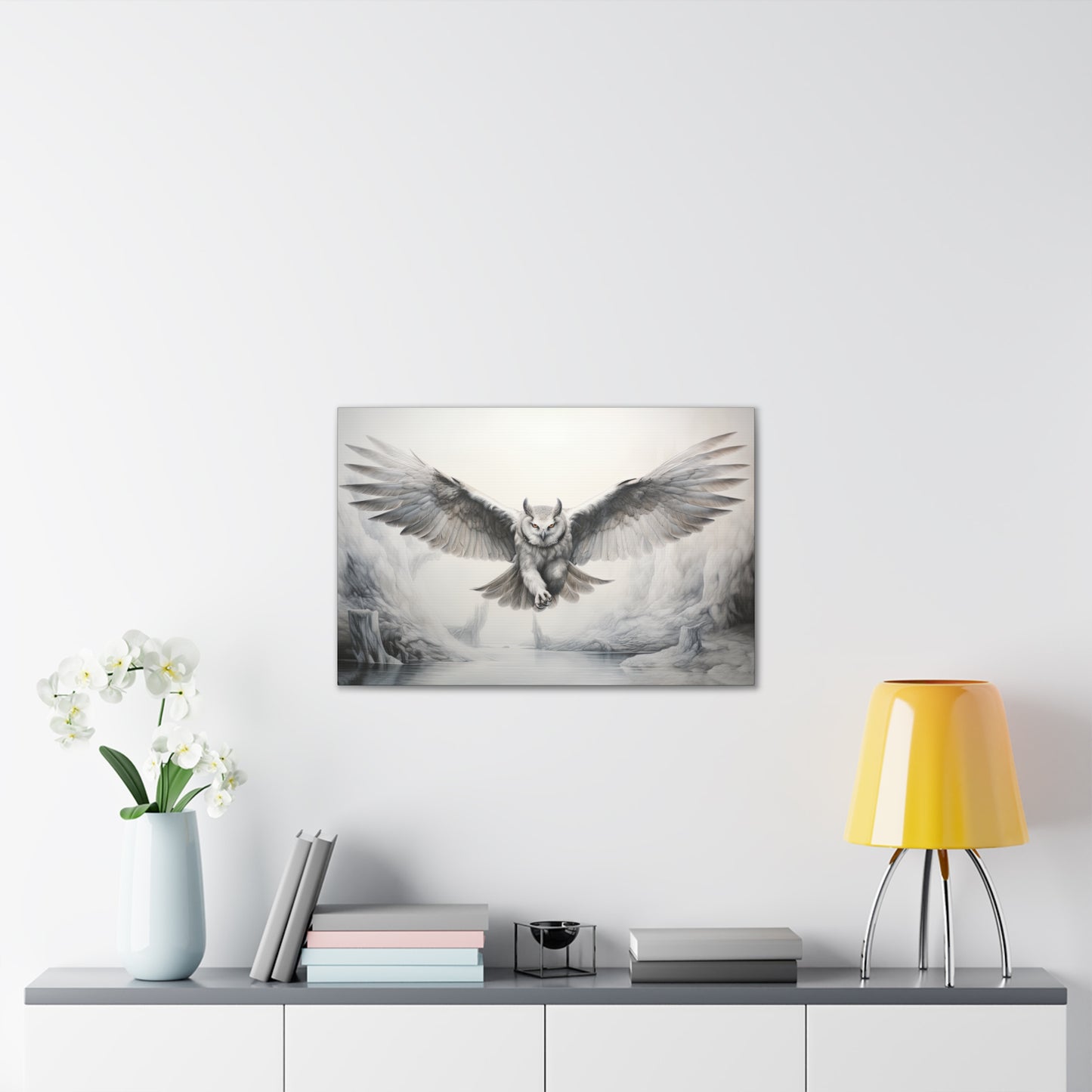 "Snowdrify Owl"  Canvas Stretched, 0.75" - Print