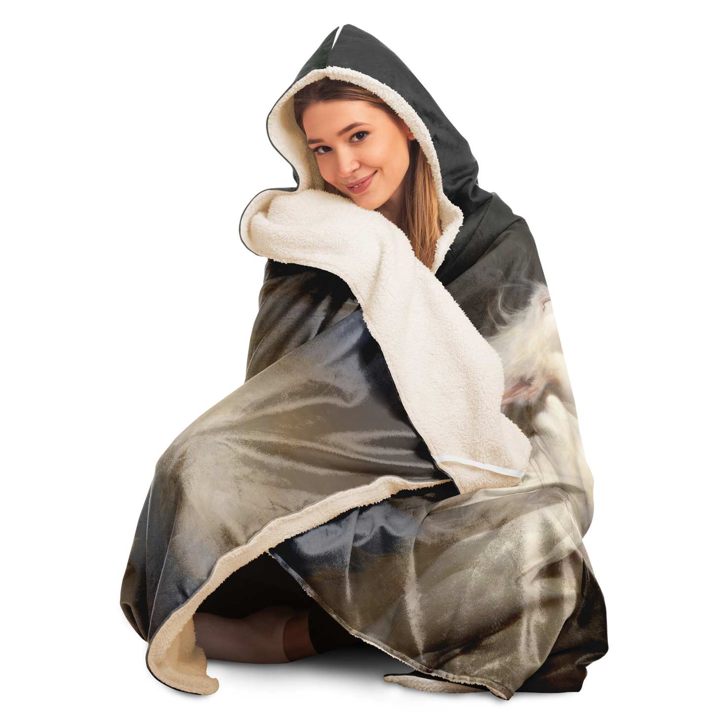 Albino Werewolf Chorus Hooded Blanket