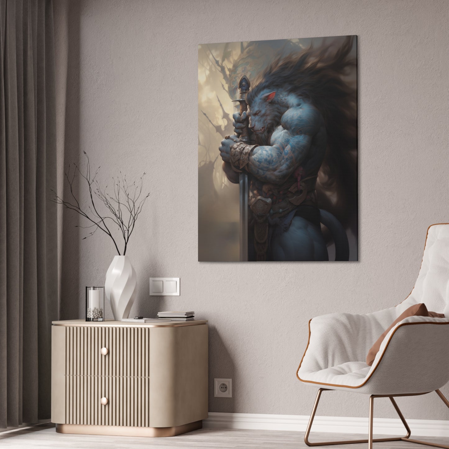 "Werewolf Warrior" Canvas Stretched, 0.75" - Print